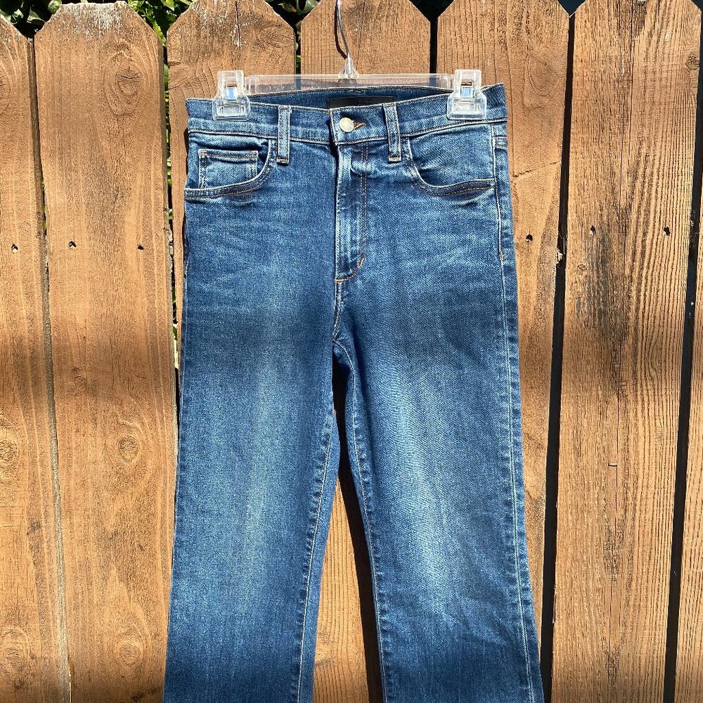 Joe's Jeans Crop Bootcut, Medium Wash w/raw hem